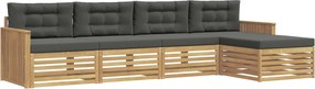 vidaXL Σειρά Καναπέ Εξωτερικού 5 pcs Άσπρο και Ανθρακί