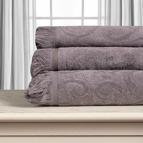 Πετσέτα Προσώπου (50x100) Silk Fashion Alicia 520gsm Γκρι