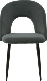 Καρέκλα Jonah pakoworld βελούδο ανθρακί-μαύρο πόδι