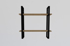 Ράφι Τοίχου Sapphire Δρυς / Μαύρο CLEPREL 70x22x70