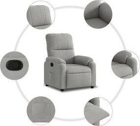 vidaXL Πολυθρόνα Ανακλινόμενη Ανοιχτό Γκρι από Ύφασμα Μικροϊνών