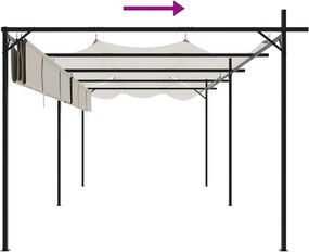 vidaXL Πέργκολα με Πτυσσόμενη Οροφή Κρεμ 295 x 292 x 230 εκ.
