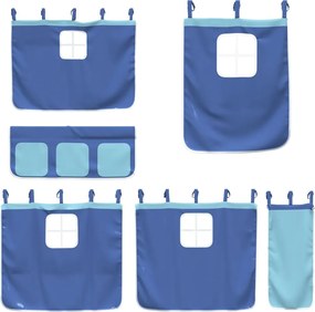 vidaXL Κουρτίνες για Κρεβάτι Κουκέτα Μπλε από Πολυεστέρα