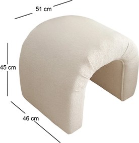 Πουφ Σκαμπό Κρέμα NU TEDDY 46x51x45