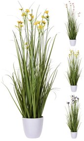 Τεχνητό φυτό σε γλάστρα Γρασίδι με άνθος, 94cm, σε 3 επιλογές σχεδίου