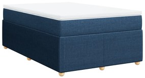 vidaXL Κρεβάτι Boxspring με Στρώμα Μπλε 120x200 εκ. Υφασμάτινο