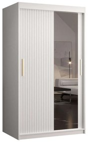 Ντουλάπα Δίφυλλη Συρόμενη Riflo Slim 162575469 100x62x200cm White-Gold Δίφυλλη