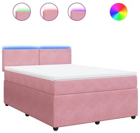 ΚΡΕΒΑΤΙ BOXSPRING ΜΕ ΣΤΡΩΜΑ ΡΟΖ 160X200 ΕΚ. ΒΕΛΟΥΔΙΝΟ 3290081