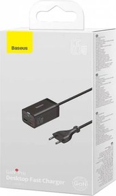ΦΟΡΤΙΣΤΈΣ &amp; ΚΑΛΏΔΙΑ ΦΌΡΤΙΣΗΣ ΣΥΣΚΕΥΏΝ BASEUS ΦΟΡΤΙΣΤΉΣ GAN3 PRO, 2XUSB-C, 2XUSB, 65W (ΜΑ