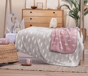 Βρεφική Κουβέρτα Αγκαλιάς Clouds Grey 75x100 Nef-Nef Homeware