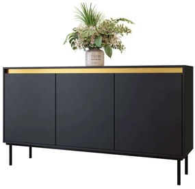Μπουφές Carmesi 162783959 160x40x86cm Black-Gold Mdf, Metal