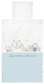 Σετ Σεντόνια Κούνιας 3τεμ. 70x140cm  Honey Happy Friends Blue  10420016402 Lorelli