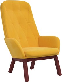 vidaXL Πολυθρόνα Relax Κίτρινη Μουσταρδί Βελούδινη με Υποπόδιο