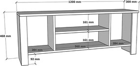 Έπιπλο τηλεόρασης Seref pakoworld σε λευκή απόχρωση 120x30x47εκ