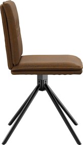 vidaXL Καρέκλα τραπεζαρίας καφέ δέρμα Faux Suede