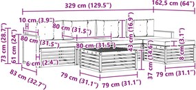 vidaXL Σειρά Καναπέ Εξωτερικού 6 pcs Φυσικό και Ανθρακί