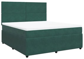 ΚΡΕΒΑΤΙ BOXSPRING ΜΕ ΣΤΡΩΜΑ ΣΚΟΥΡΟ ΠΡΑΣΙΝΟ 180X200ΕΚ. ΒΕΛΟΥΔΙΝΟ 3292403