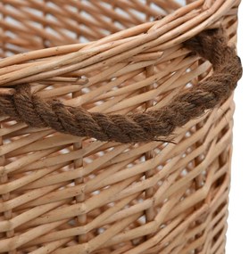 vidaXL Καλάθι Καυσόξυλων με Λαβές Μεταφοράς 78x54x34 εκ. Φυσική Ιτιά
