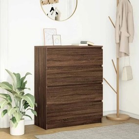 vidaXL Sideboard καφέ δρυς 80x35x99 cm Ξύλινο μηχανουργικό ξύλο