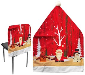 Κάλυμμα καρέκλας με xmas φιγούρες 58x48cm Xmasfest 1132935 - 6 ΤΕΜ 93-2915