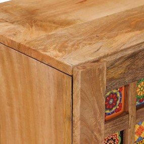 vidaXL Πλαϊνό γραφείο Φυσικό 90 x 33 x 75 εκ Στερεό ξύλο μάνγκο