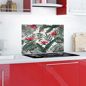 Red Flowers πλάτη προστασίας τοίχου εστιών κουζίνας (67279) - 67279
