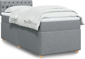 vidaXL Κρεβάτι Boxspring με Στρώμα Ανοιχτό Γκρι 100x200 εκ. Υφασμάτινο