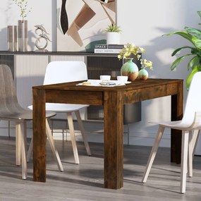 vidaXL Τραπεζαρία Καπνιστή Δρυς 140x74,5x76 εκ. από Επεξεργασμένο Ξύλο