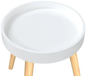 Βοηθητικό Τραπέζι Λευκό 38 x 38 x 40 εκ. Επεξ. Ξύλο&amp;Μασίφ Πεύκο - Λευκό