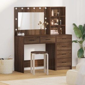 vidaXL Τραπέζι περιποίησης με συρτάρι 2 pcs Καφέ 78.5 x 41 x 135 εκ