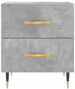 vidaXL Κομοδίνο Γκρι Σκυροδ. 40 x 35 x 47,5 εκ. από Επεξεργασμένο Ξύλο