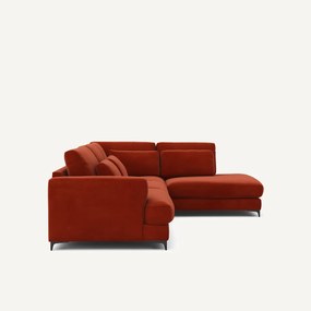 Γωνιακός καναπές δεξιός, βελούδινος, Marsile