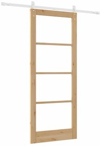 vidaXL Ολισθητή Πόρτα Καφέ 86 x 211 cm Ξύλο και μέταλλο
