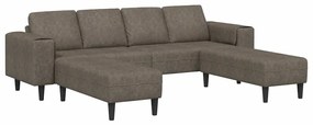 vidaXL Σετ Καναπέ 3 pcs Σκούρο γκρι Ψεύτικο σουέτ δέρμα