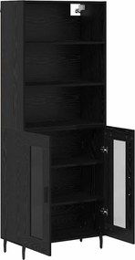vidaXL Highboard 2 pcs Μαύρη Οξυά 69,5 x 32,5 x 180 εκ