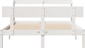 vidaXL Σκελετός Κρεβ. Χωρίς Στρώμα Λευκό 140x190 εκ Μασίφ Πεύκο