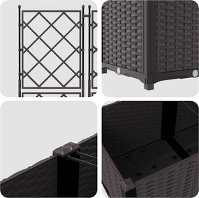 vidaXL Γλάστρα Κήπου 3 τμχ. Καφέ 80 x 80 x 143 εκ. PP