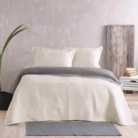 Κουβερλί Υπέρδιπλο (Σετ 220x240) 2 Όψεων Rythmos Allure Ecru - Grey
