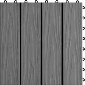 vidaXL Πλάκα Κατασκευής 3D Σχεδίαση 11 pcs Γκρι 30 x 30 cm WPC