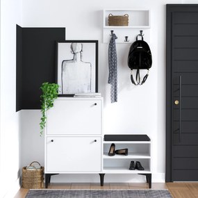 Παπουτσοθήκη Λευκό / Μαύρο FREDY 110x35x92