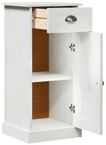 vidaXL Ντουλάπα Μπάνιου Λευκό 37.5 x 34 x 80 εκ Μασίφ ξύλο πεύκου