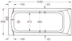 Μπανιέρα Sanitec Rosa-140 x 70 εκ.