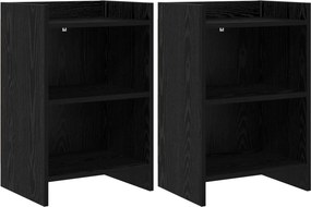 vidaXL Κομοδίνα 2 τμχ. Μαύρη Δρυς 40 x 30 x 60 cm Επεξεργασμένο Ξύλο