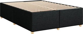 vidaXL Κρεβάτι Boxspring με Στρώμα Μαύρο 140x200 εκ. Υφασμάτινο