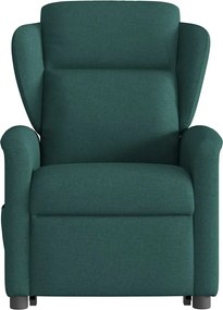 vidaXL Πολυθρόνα Ηλεκ. Ανακλ. Ανύψωση Σκ. Πράσινο Υφασμάτινη