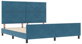 vidaXL Κρεβάτι Σκελετός Σκούρο Μπλε 180x200 εκ. Βελούδο