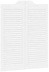 vidaXL Swing Doors Louvred Design 1 ζεύγος Λευκό 100x80 cm