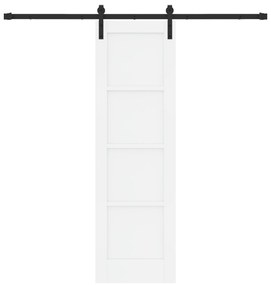 vidaXL Συρόμενη Πόρτα με Σετ Υλικών Λευκή 61x198.5 εκ. Συμπαγές Ξύλο