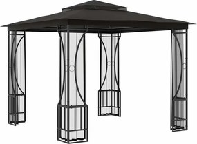 vidaXL Κιόσκι με Δίχτυα Ανθρακί 300 x 300 x 265 εκ.