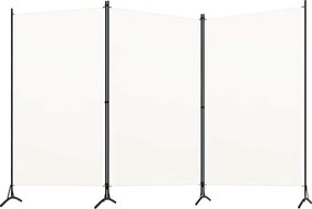 vidaXL Διαχωριστικό Δωματίου με 3 Πάνελ Λευκό 260 x 180 εκ. Υφασμάτινο